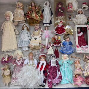 Collection of Victorian Doll Vintage Ornaments